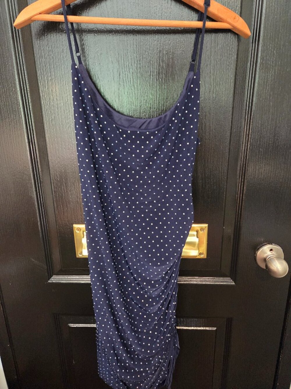 Windsor Blue Sequins Spaghetti Strap Dress, Women’s L